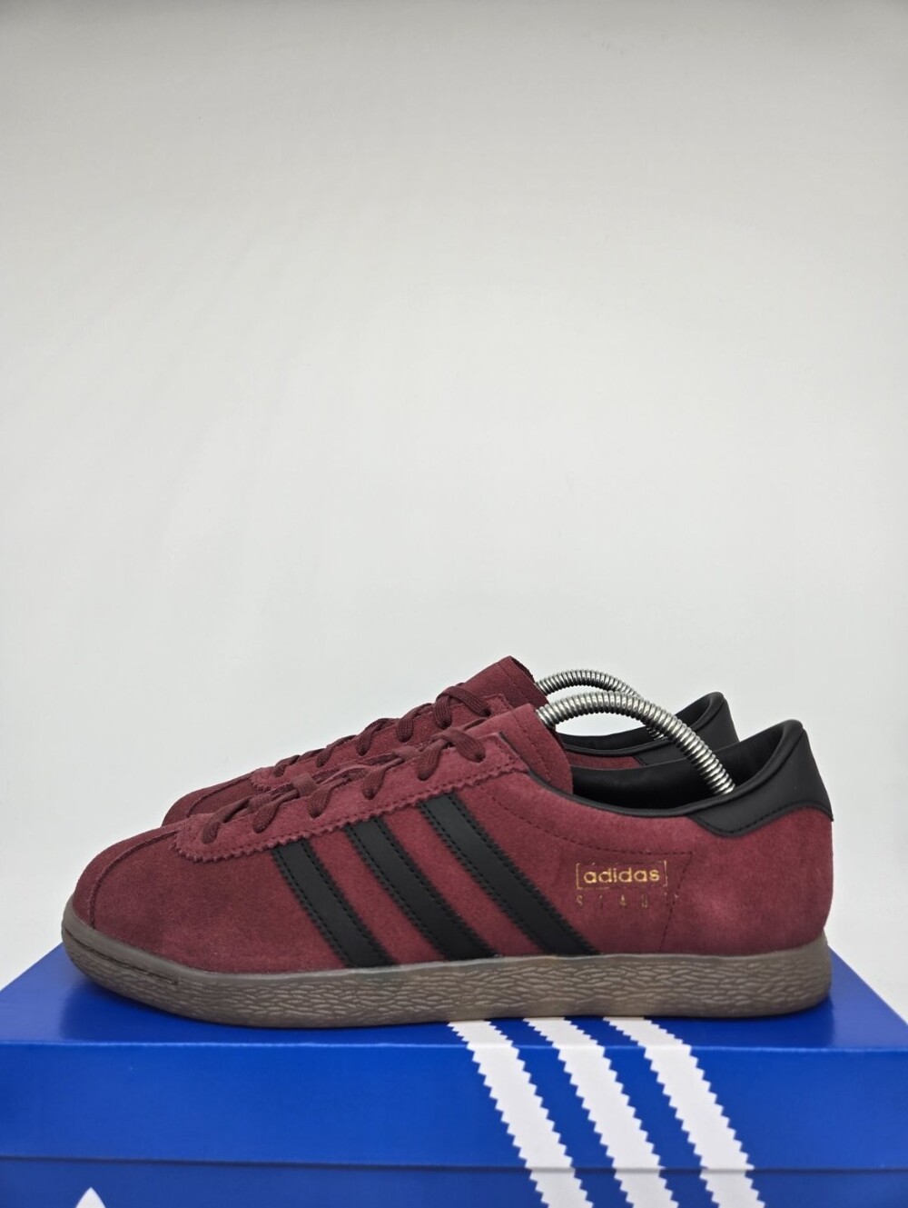 adidas Men's Stadt JQ9009 Suede Burgundy Shoes Size 9.5